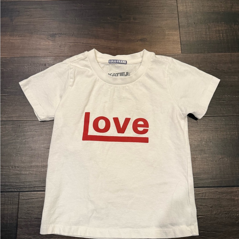 Katie J NYC Red and White Love Graphic Tee
